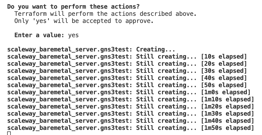 terraform apply start